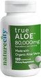NatureCity True-Aloe Organic Aloe Vera Gut Health Support – 80,000mg Per Serving – 120 Capsules for Digestive, Skin &
