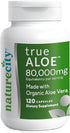 NatureCity True-Aloe Organic Aloe Vera Gut Health Support – 80,000mg Per Serving – 120 Capsules for Digestive, Skin &