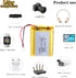 Liter 3.7V 2400mAh 104050 Lipo Battery, Rechargeable Lithium Polymer with JST 2.0mm Connector
