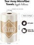 Microfiber Cleaning Cloth Roll, 50 Pack, 12" x 16", Tear Away Towels, Reusable Washable Rags (Beige Ripple)
