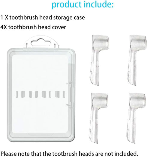 4 Packs Hygienic Protective Cover + 1 Electric Toothbrush Heads Storage Case for Oral B Toothbrush Heads