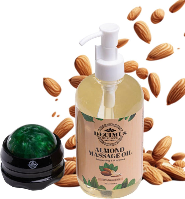 Almond Massage Oil for Couples Date Night, with Massage Roller Ball, Full