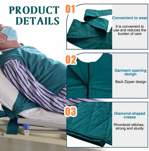 QNZKIOXV Sturdy Chest Restraint Band for Seniors with Dementia, Vest Restraint Suit for Bed or Wheelchair