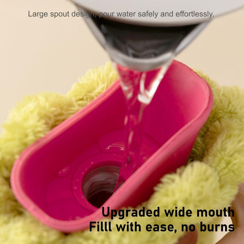 VERVEIO 1700ml, Hot Water Bottle with Plush Cover Hot Water Bag for Pain Relief, Warm Compress for Cramps, Reusable