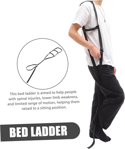 HAKIDZEL Elder Pull Up Strap Adjustable Bed Ladder for Seniors Non Slip Grip Lightweight Physiotherapy Aid for Disabled