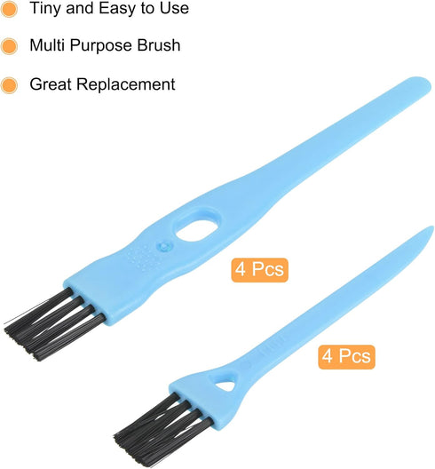MECCANIXITY Shaver Brush Cleaning Tools, Blue Handle, Black Nylon Bristles, 8 Pack for Home and Office