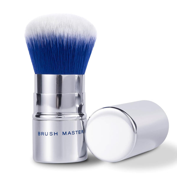 Retractable Kabuki Makeup Brush, Travel Powder Brush for Foundation, Blush, Bronzer, Concealer with Cover