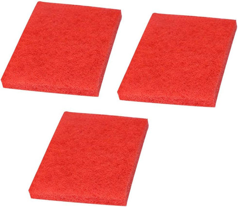 uxcell 3pcs Non-Scratch Scouring Pad, Red - 6"x4" Scrub Pads for Kitchen and Dishwashing
