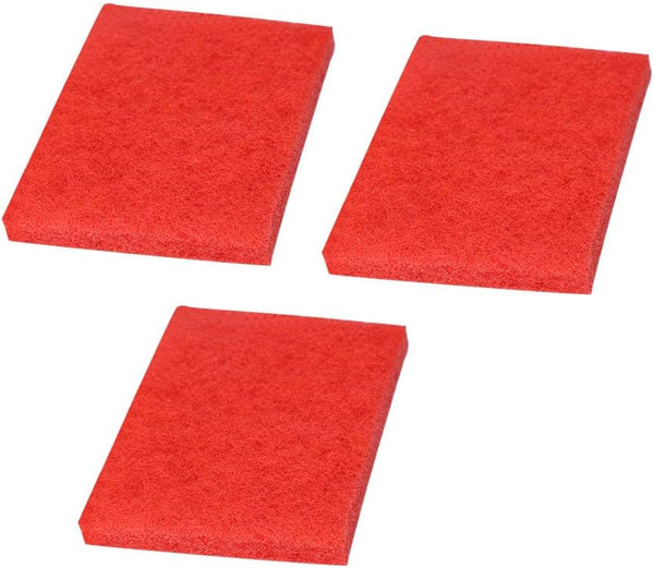 uxcell 3pcs Non-Scratch Scouring Pad, Red - 6"x4" Scrub Pads for Kitchen and Dishwashing
