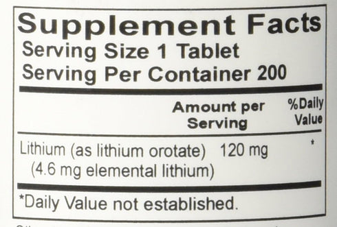 Nutrient Carriers Advance Research Lithium Orotate, 120 Mg, 200 Tablets