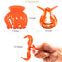 RC ROCHE ORNAMENT 6 Pcs Medium Jelly Candy Multicolor Hair Pumpkin Interlocking Teeth Claw Clip for Women
