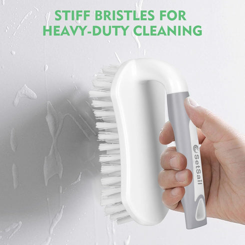 SetSail 3 Pack Scrub Brush, Heavy-Duty Scrub Brushes for Cleaning with Stiff Bristles Cleaning Brush for Shower
