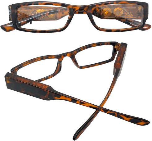 Led Readers Magnifying Glasses with Light for Men and Women, Compact Full Frame Eyewear, Nighttime Reader, +1.0