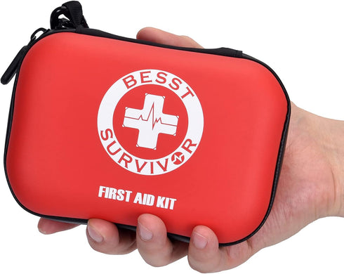 Mini Durable First Aid Kit - Hard Shell Small Emergency Kit for Home, Travel, Car