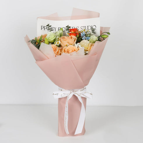 20 Sheet Flower Wrapping Paper, Waterproof Floral Bouquet Wrapping Paper for Wedding Birthday Gift DIY (Lotus Pink)