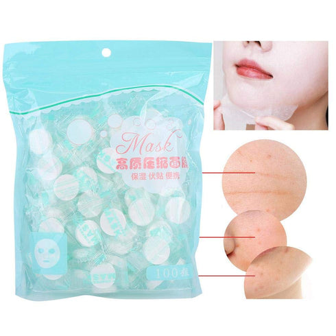 ZJchao Disposable Facial Mask - 100Pcs/Pack Non-Woven Compressed Sheets for Home Travel Use