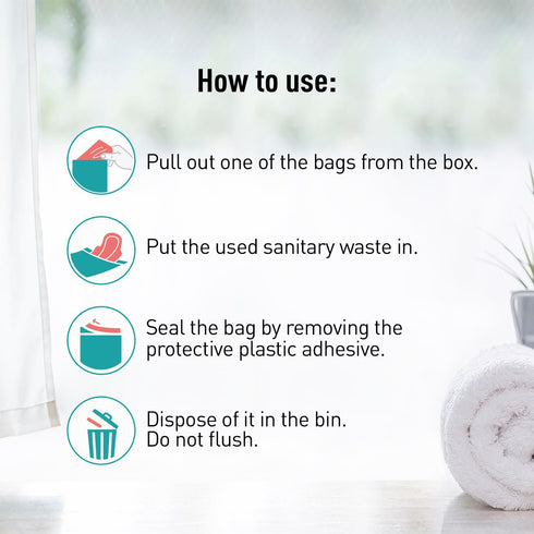 Sirona Personal Disposal Bags, 75 Bags for Discreet Tampons, Sanitary Pads, Panty Liners, Menstrual Care Products