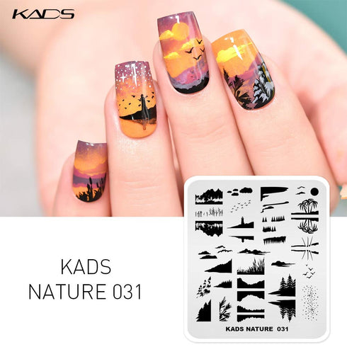 KADS Nail Stamping Plate Nature Template Image Design for Nail Art Decoration and DIY (NA031)