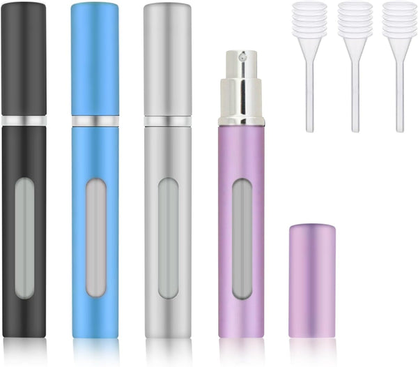 YOCASII 4PCS Perfume Atomizer - Refillable Mini Spray Bottle Travel, Cologne Travel Bottle, Vacation Essentials for