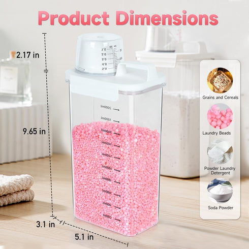 Tokokimo Laundry Powder Dispenser, Laundry Detergent Dispenser for Laundry Room Organization and Storage, Laundry Beads
