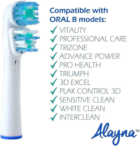 Replacement Brush Heads for OralB Braun - Best Double Clean, 20 Pack for Electric Toothbrushes, Adults & Kids