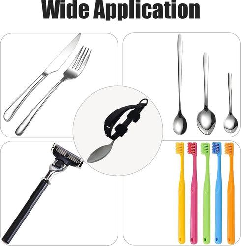 Toeloioh 2PCS (2) Adjustable Holding Cutlery Makes Ideal Grip Aid for Holds Utensils Tools,Spoon Fork Universal Cuff