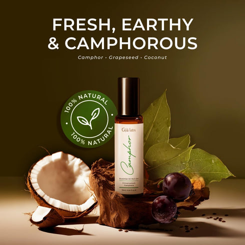 Set Set 2x0.34 oz Camphor Roll On & Manuka Oil for Skin - Essential Oils Aromatherapy Roll On with Essential Oil - fl