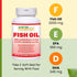 Halal Fish Oil Softgels 100 Ct, Standard Strength Omega 3 Fish Oil Supplements, Wild Caught and Non-GMO