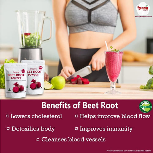 Iyasa Organic Beet Root Powder - Plant Based Superfood, Vegan, Gluten-Free, 1 lb 16 oz