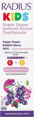 RADIUS Kids Super Duper Immunity Power Toothpaste, 2.5 Oz, Super Duper Bubble Berry Mint, Pack of 1