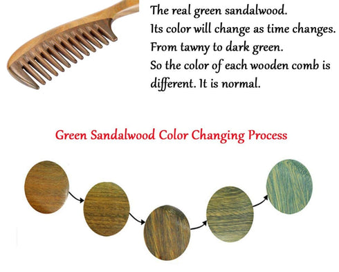 Louise Maelys Wooden Wide Tooth Hair Comb for Curly Hair Detangling Sandalwood