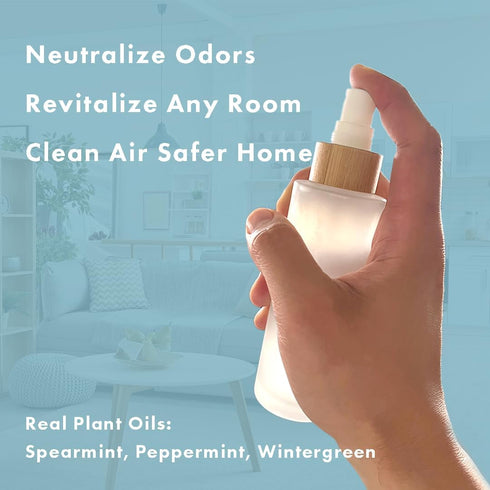 Ayromatic Emerald Mint Smoke Odor Eliminator Spray, 100ml, Natural Ingredients, Non Aerosol Odor Relief