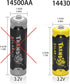 TRENDBOX 14430 3.2V 450mAh LiFePo4 Rechargeable Solar Batteries, 12 Pack