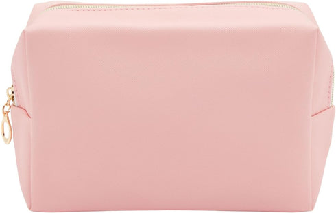 3 Pack Faux Leather Makeup Bag - Travel Cosmetic Pouches in 3 Pastel Colors