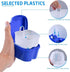 2 Pack Denture Bath Case Cup Holder with Strainer Basket for Travel Cleaning (Light Blue and Blue)