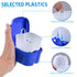 3 Pack Denture Bath Case Cup Holder Storage with Strainer Basket for Travel Cleaning (White, Blue, Light Blue)