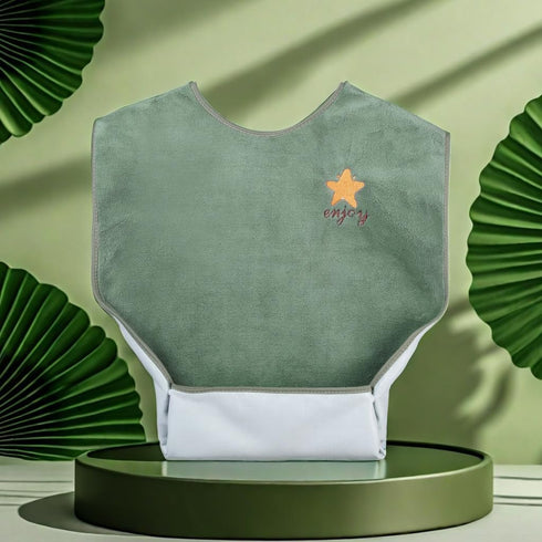 Waterproof Adult Bib with Crumb Catcher for Men and Women - Ideal for Elderly Care