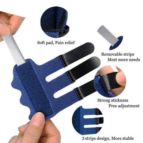 Upgraded Finger Splints (4Pcs) - Trigger Finger Brace with 3 Fixing Straps for Mallet Finger and Arthritis Relief