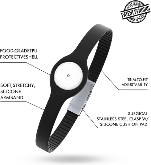 Divoti Badge Sensor Cover Armband for Freestyle CGM Libre14-Day or 2, Adjustable Trim to Fit, White
