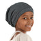Silky Lined Satin Bonnet with Adjustable Elastic Band for Teens and Toddlers, Gray