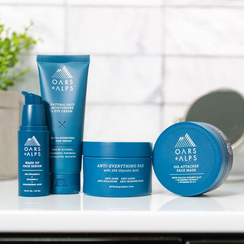 Oars + Alps Anti Everything Pads & Blackhead Remover, Facial Cleanser & Exfoliator with 10% Glycolic & Salicylic Acids,