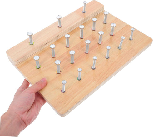 Wooden Finger Strengthening Pegboard for Enhanced Hand Flexibility - KOMBIUDA