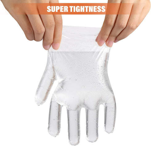 Food Prep Transparent PE Plastic Cooking Eating Safe Handling (100pcs)