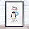 The Card Zoo New Baby Birth Details Christening Nursery Initial P Penguin Keepsake Gift Print