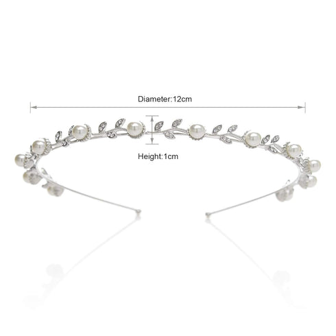 SWEETV Silver Pearl Flower Girl Headpiece Girls Headband for Wedding Princess Hair Accessories Birthday Party