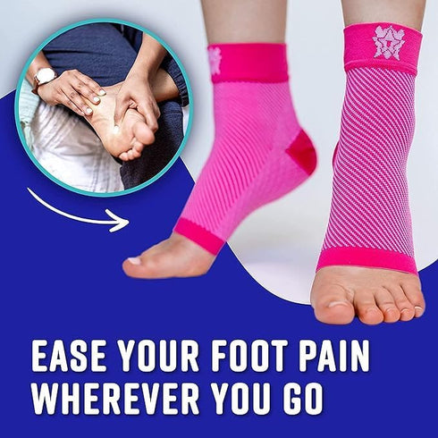 FlexAdapt Plantar Fasciitis Compression Socks - 1 Pair for Achilles Tendonitis Relief, Foot Swelling, Gray, Small