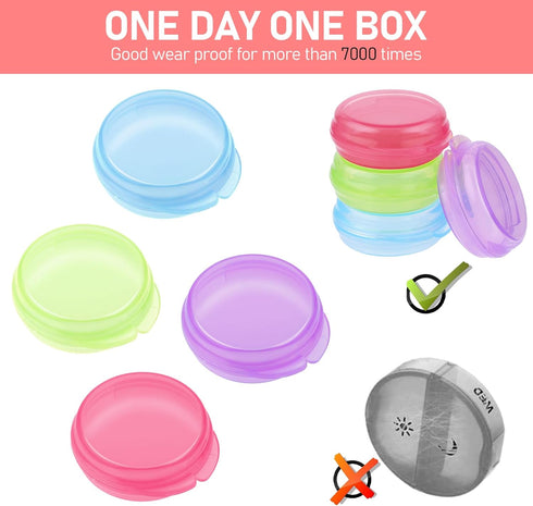 4 Pcs Mini Pill Organizer: Cute Portable Pill Case for Pocket Purse Travel Storage Containers, Earplug Case, Medicine