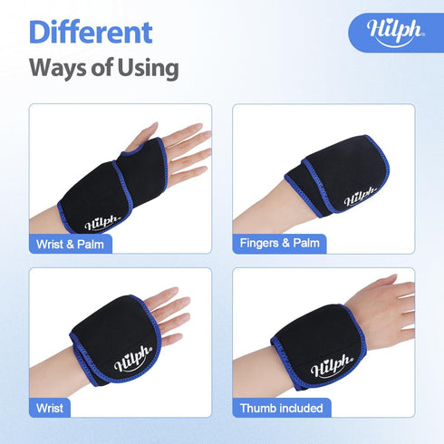 Hilph Wrist Ice Pack Wrap, Reusable Gel Cold Pack for Pain Relief, Hot & Cold Compress for Carpal Tunnel
