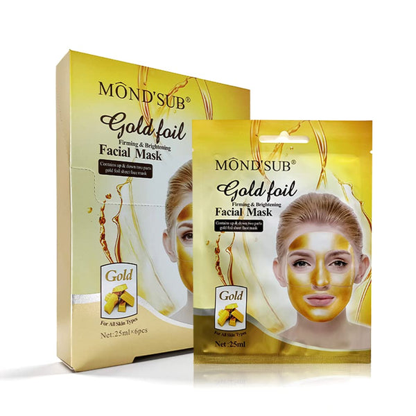 MOND'SUB 24K Gold Face Firming Mask, 6-Pcs Anti Aging, Brightening, Hydrating Facial Mask for Both Men & Women