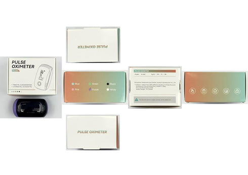 SpO2, 6 4-Way Fingertip Pulse Oximeter with Respiration Rate Monitoring, Heart Rate, PI & RR Measurements, Blood Oxygen